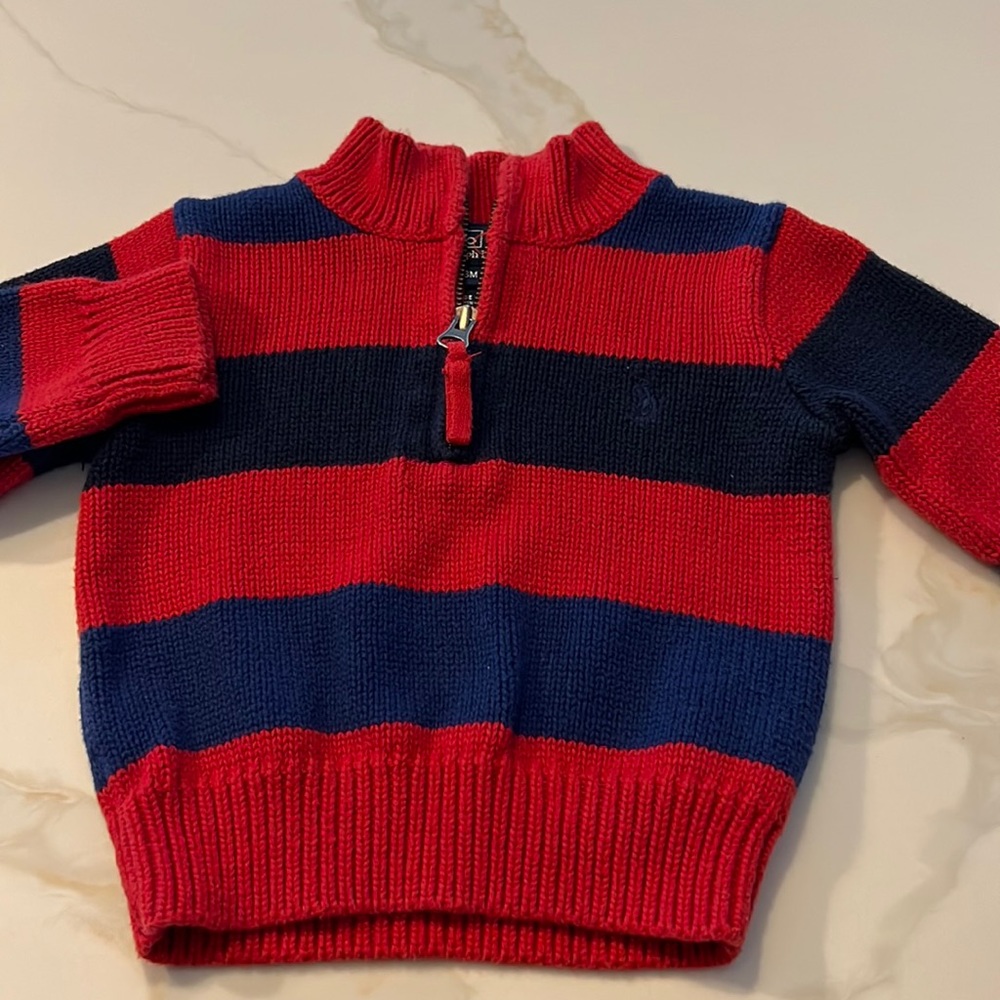 Polo by Ralph Lauren Boys Toddler Quarter Zip Sweater, 18 month